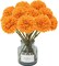 12PCS Artificial Chrysanthemum Flowers – Orange Faux Ball Mum Flowers, Silk Pom Pom Floral Stems for Fall Wedding Bouquets, Farmhouse Home, Kitchen, Table Centerpieces & Autumn Decorations